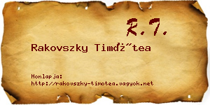 Rakovszky Timótea névjegykártya